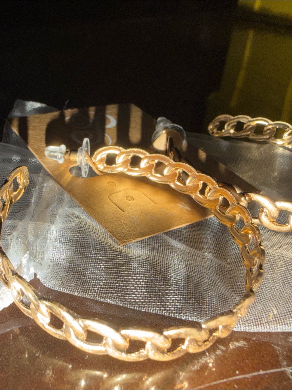 Plunder Gold Chain-Link Hoop Earrings - Picture 4 of 5